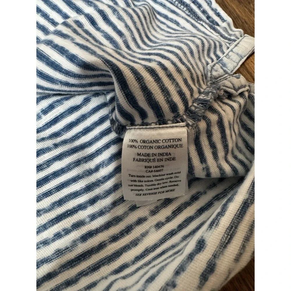 Faherty Brand Mens XXL Indigo Salt Wash Striped Organic Cotton Polo Shirt